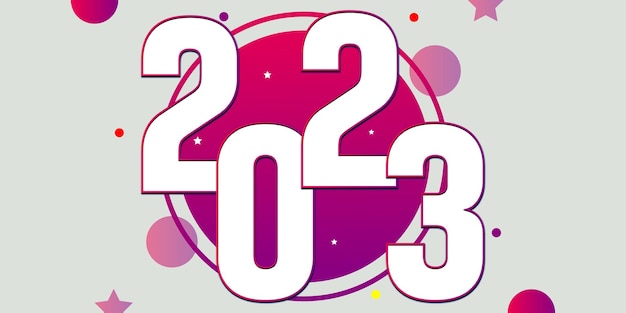 2023 Happy New Year Logo Text Design 2023 Number Design Template Vector с иллюстрацией