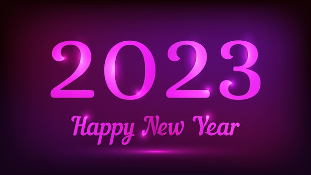 2023 Happy New Year neon background