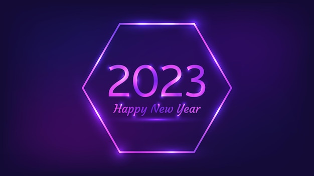 2023 happy new year neon background