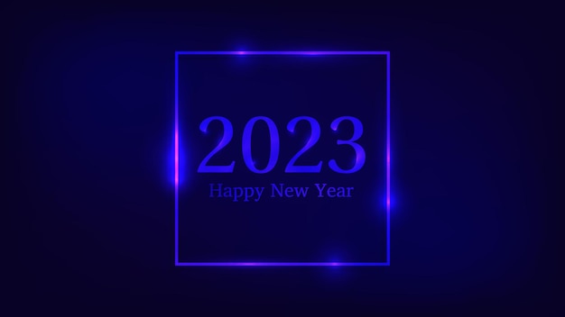 2023 happy new year neon background