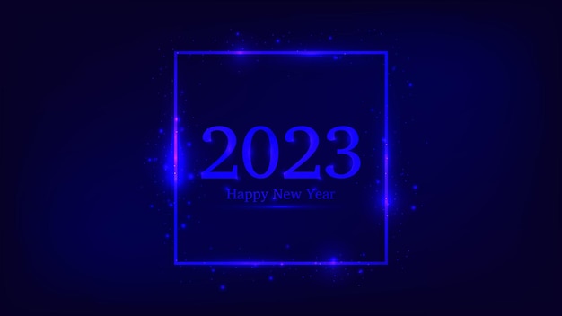 2023 새해 복 많이 받으세요 네온 배경