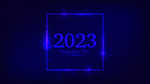 2023 Happy New Year neon background