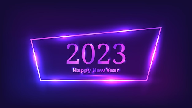 2023 Happy New Year neon background