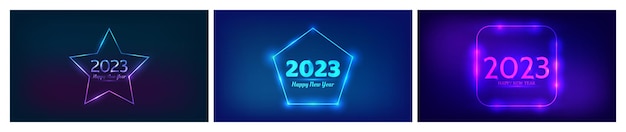 2023 с новым годом неоновый фон