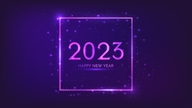 2023 Happy New Year neon background