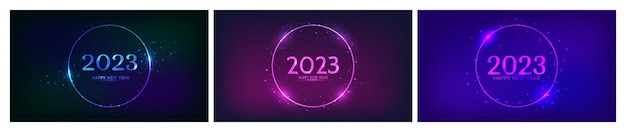 2023 felice anno nuovo sfondo al neon