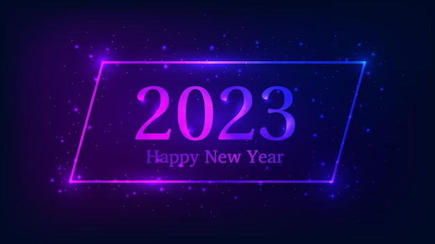 2023 Happy New Year neon background