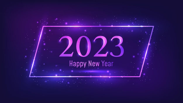 2023 happy new year neon background