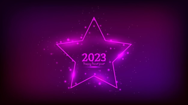 2023 Happy New Year neon background