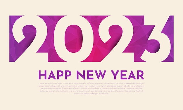 2023 happy new year numbers minimalist style vector linear numbers design of greeting cards vector illustration