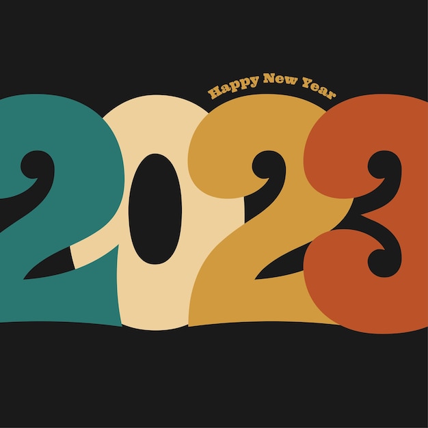 2023 happy new year numbers minimalist style vector linear numbers design of greeting cards vector illustration