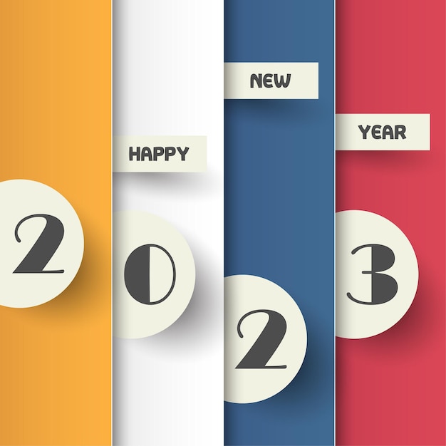 Vettore 2023 felice anno nuovo numeri stile minimalista vettore numeri lineari design di biglietti di auguri illustrazione vettoriale