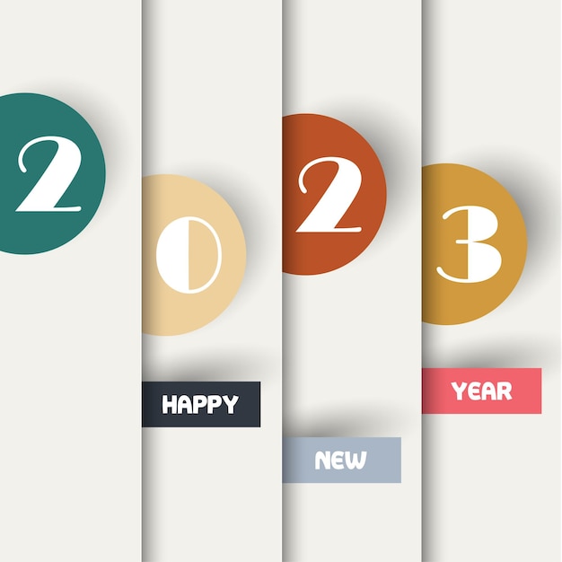 2023 happy new year numbers minimalist style vector linear numbers design of greeting cards vector illustration