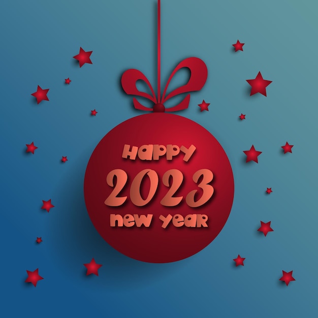 2023 happy new year numbers minimalist style vector linear numbers design of greeting cards vector illustration