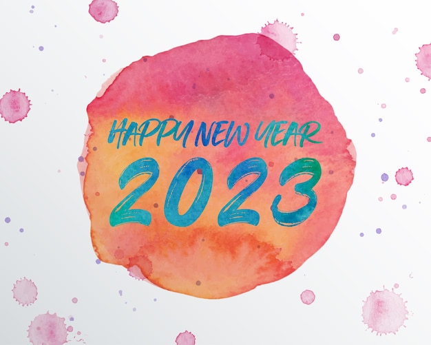 2023 happy new year numbers watercolor style vector linear numbers design of greeting cards vector illustration