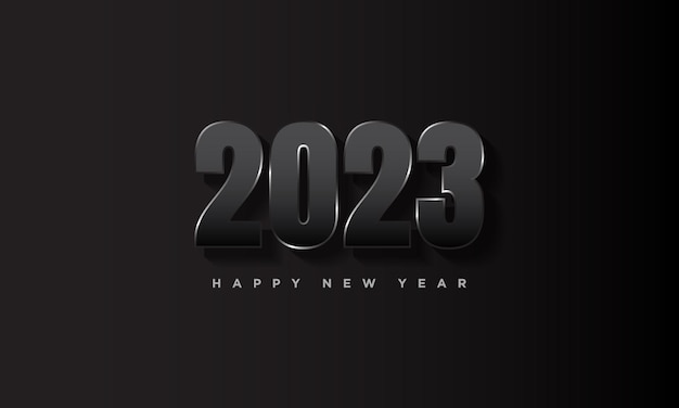 2023 happy new year numbers with metallic silver frame