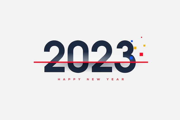 2023 felice anno nuovo semplice pulito ed elegante