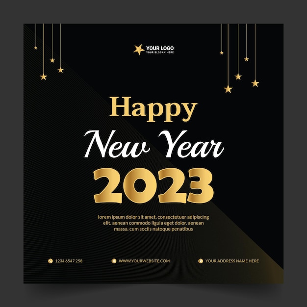 2023 Happy New year Social media post