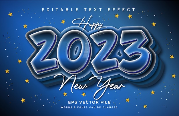 2023 Happy New Year text effect style design