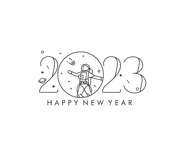 2023 Happy New Year Text Typography Design Poster template brochure decorated flyer banner design