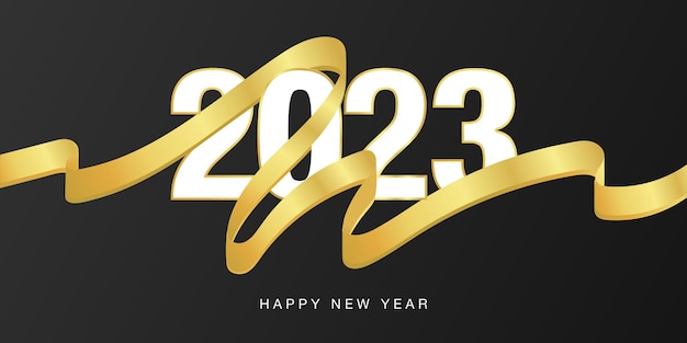 Vettore 2023 felice anno nuovo testo tipografia design illustrazione vettoriale