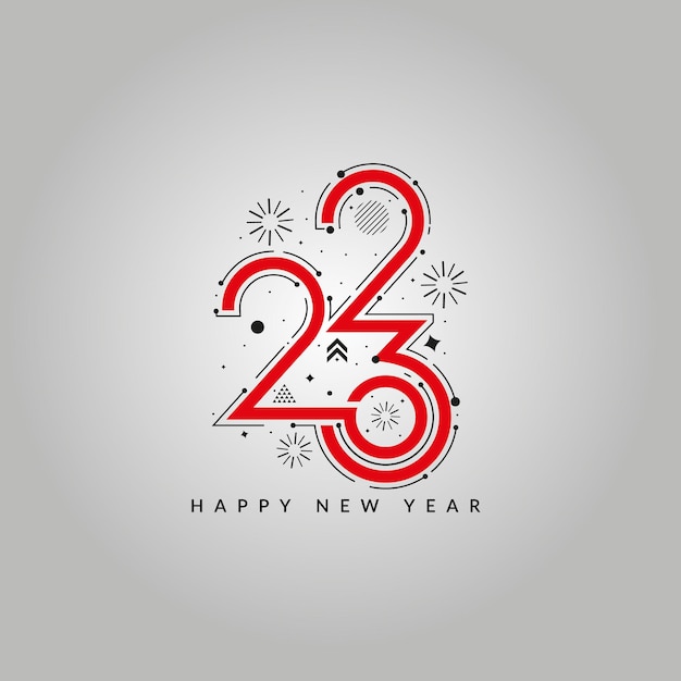 Vector 2023 happy new year text