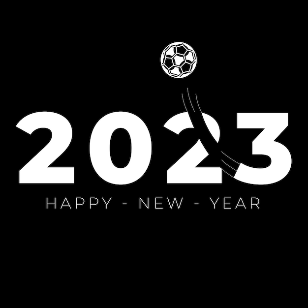 2023 happy new year typography illustration. happy new year world football championship