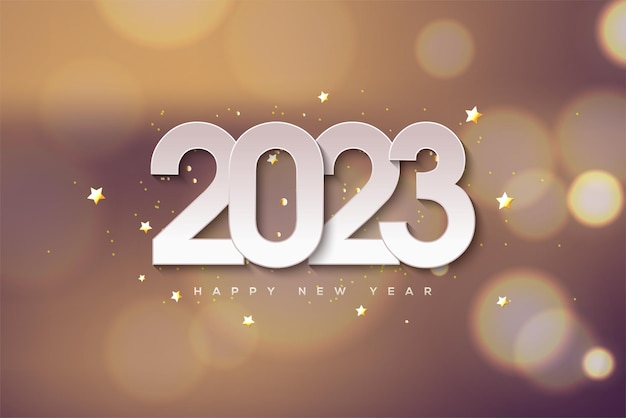 2023 happy new year with blur background