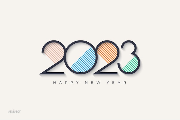 Vector 2023 happy new year with clean and modern numbers