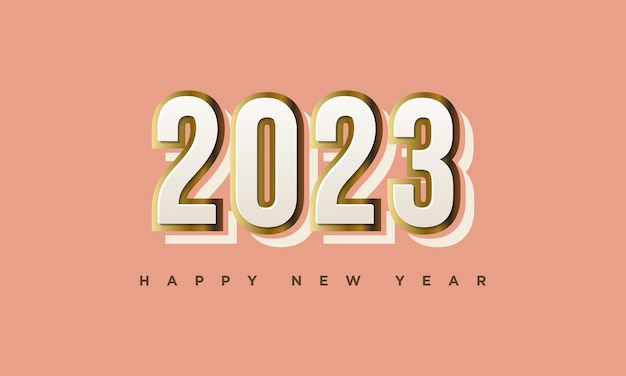 2023 happy new year with minimalistic numbers