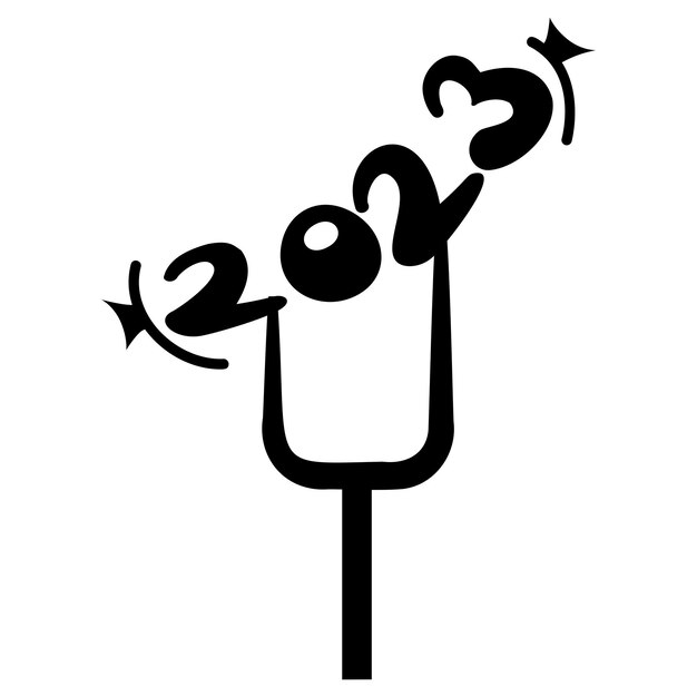 2023 Hot dot vorm concept Twintig Drieëntwintig vector Gelukkig Nieuwjaar 2023 HNY Wishes New Years Eve