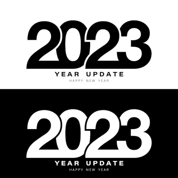 2023 Jaarupdate 2023 Nieuwjaarsbanner of -poster 2023 Vectorillustratie