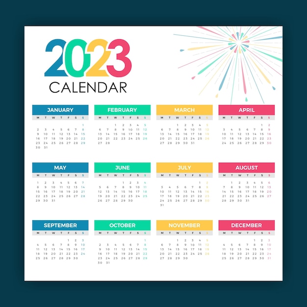 2023 Kalender Gelukkig Nieuwjaar Ontwerp