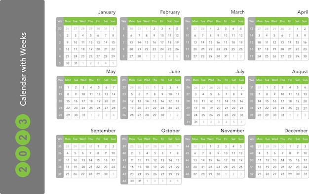 2023 kalender met weken