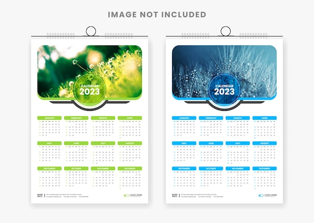 2023 kleurrijke wandkalender ontwerpsjabloon