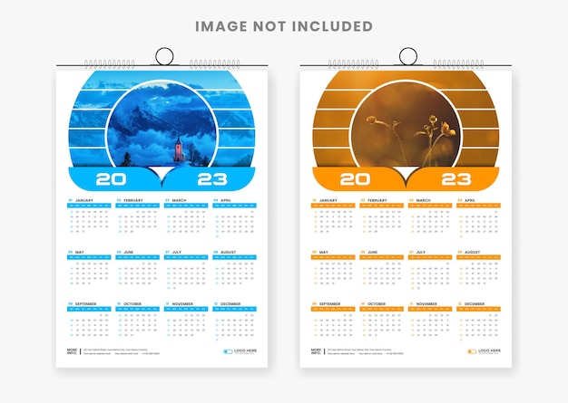 2023 kleurrijke wandkalender ontwerpsjabloon