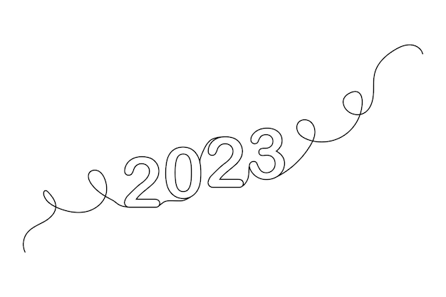 2023 line great design for any purposes. 2023 year calendar template. Vector illustration.