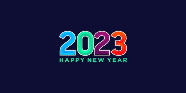 2023年のロゴデザインのカラフルな新年