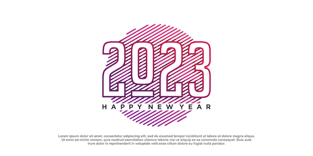 創造的なコンセプトを持つ新年の2023年のロゴデザイン
