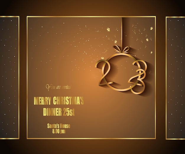 2023 Merry Christmas background banner for your seasonal invitations, festive posters