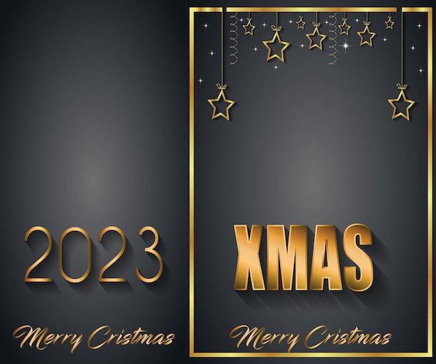 2023年のメリークリスマスの背景、季節の招待状、お祭りのポスター、グリーティングカード