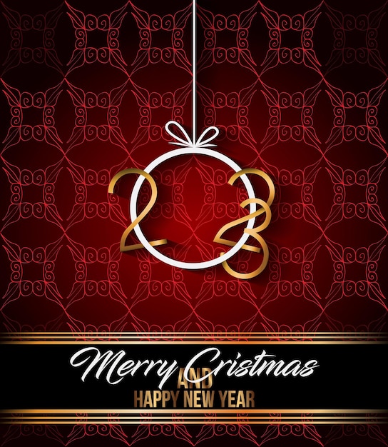 2023 Merry Christmas and  New Year background for your seasonal invitations, festive posters