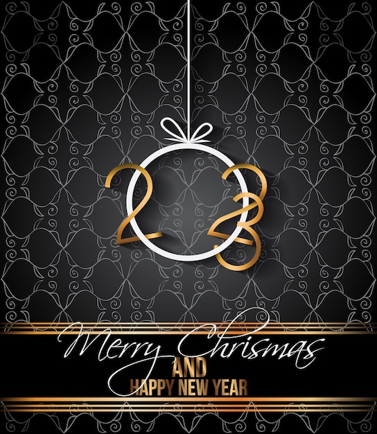 2023 Merry Christmas and  New Year background for your seasonal invitations, festive posters