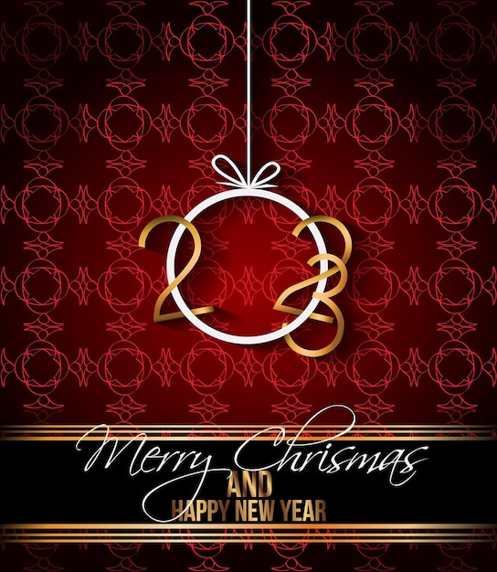 2023 Merry Christmas and  New Year background for your seasonal invitations, festive posters