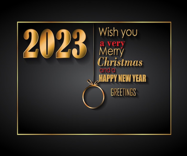 2023 Merry Christmas and  New Year background for your seasonal invitations, festive posters