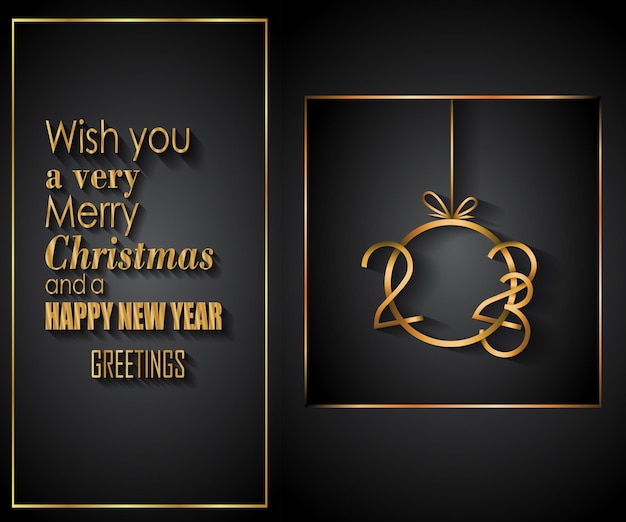 Vector 2023 merry christmas and  new year background for your seasonal invitations, festive posters