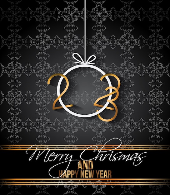 2023 Merry Christmas and  New Year background for your seasonal invitations, festive posters