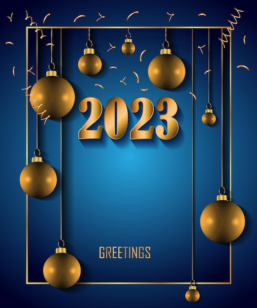 2023 Merry Christmas and  New Year background for your seasonal invitations, festive posters