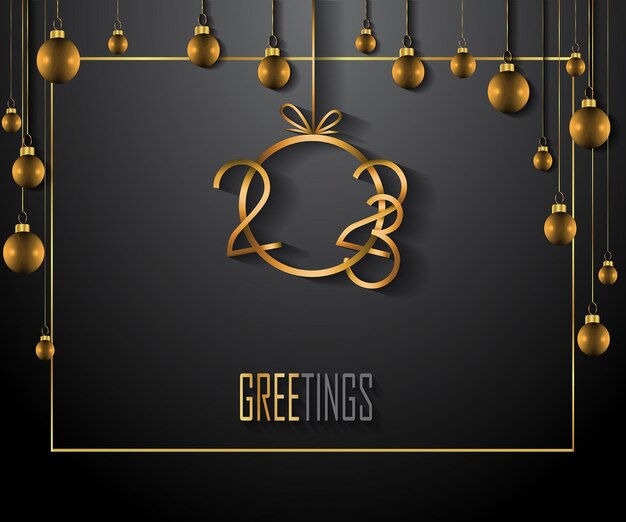 2023 Merry Christmas and  New Year background for your seasonal invitations, festive posters