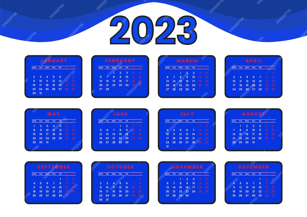 premium-vector-2023-monthly-calendar-template-design-modern-colorful